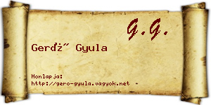 Gerő Gyula névjegykártya