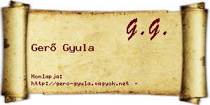Gerő Gyula névjegykártya