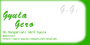 gyula gero business card