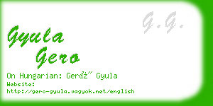 gyula gero business card